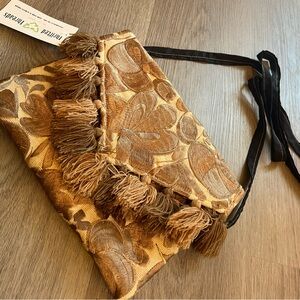 Brown Fringe Clutch